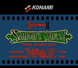 Castlevania II Title Screen