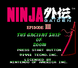 Ninja Gaiden III Title Screen